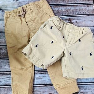 Khaki Cat & Jack pants & Polo shorts